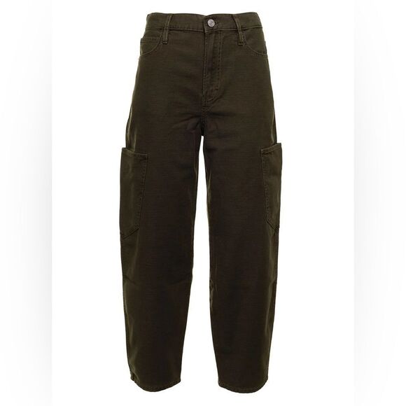 Frame Fatigue Green High-Waist Lightweight Barrel Cropped Cargo Jeans, Size 27 - Picture 14 of 14